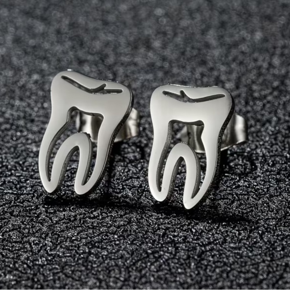 Stainless Steel Tooth Earrings